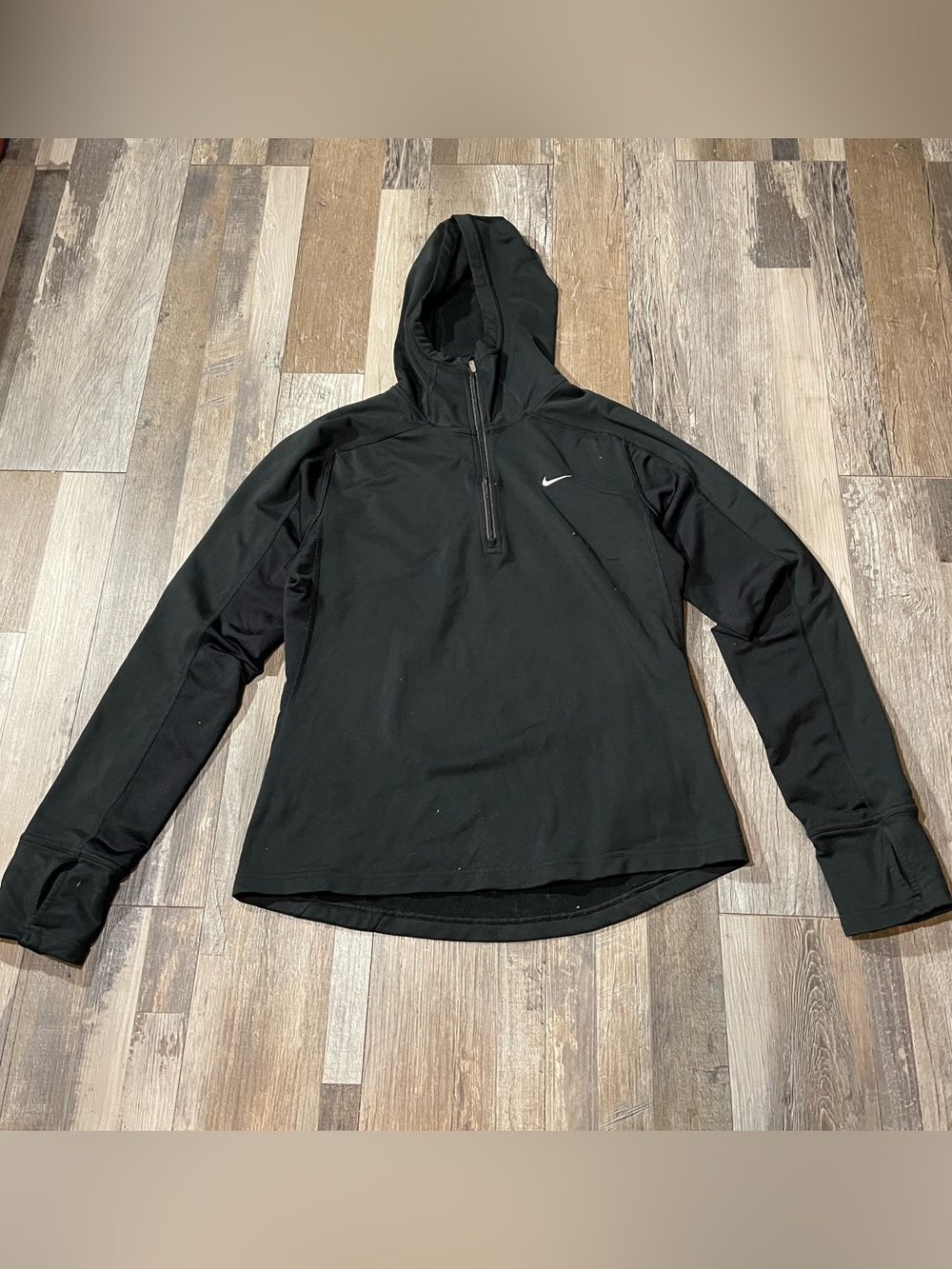 Nike Black Quarter-Zip Hooded Pullover